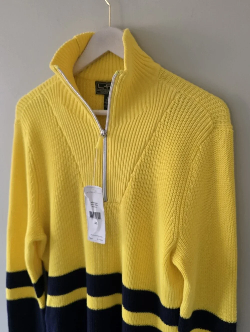 NWT Lauren Active Ralph Lauren M Soft Ribbed Knit Quarter-Zip Sweater Old Money